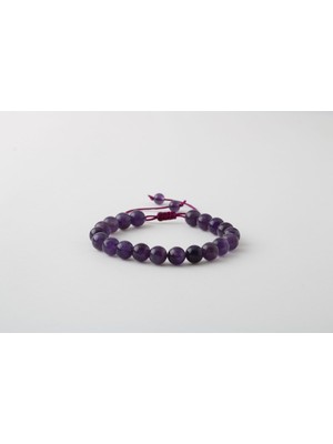 Osmanlı Doğal Taş Ametist 8 mm Merdiven Kapama Doğal Taş Bileklik