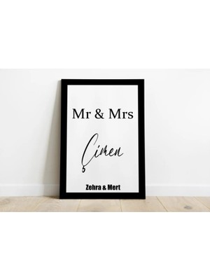 Trend Poster "kişiye Özel Isim" Siyah Çerçeve Görünümlü Duvar Tablosu