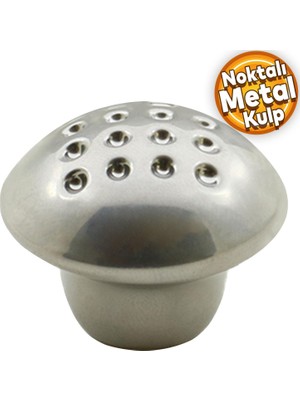 Badem10 Noktalı Mantar Düğme Kulp Çekmece Dolap Kapak Kulpu Kulbu Krom Metal Kulp