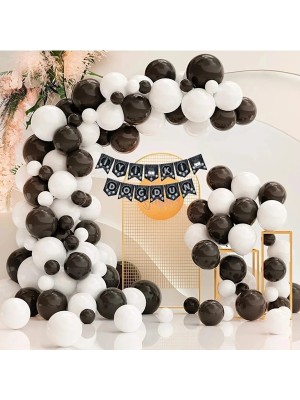 Siyah Beyaz Pastel Balon Zincir Seti