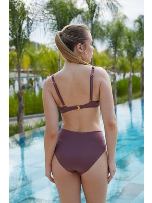 Louren Akordiyon Balenli Toparlayıcı Bikini Takım B1477 Kestane