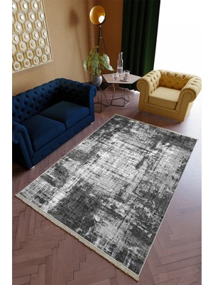 10 Post Online Salon Halısı Spor Gri Dijital Baskı Yolluk Kaymaz Yuvarlak Oval Kesme Ince Yıkanabilir Halı