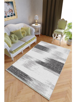 10 Post Online Klasik Salon Halısı Gri Yolluk Kaymaz Yuvarlak Oval Kesme Ince Yıkanabilir Halı