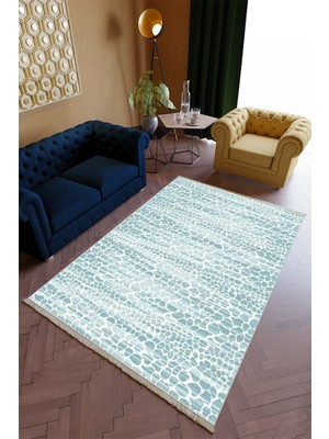 10 Post Online Salon Halısı Spor Mavi Turkuaz Yolluk Kaymaz Yuvarlak Oval Kesme Ince Yıkanabilir Halı