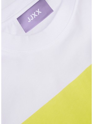 Jjxx Bisiklet Yaka Baskılı Ekru Kadın T-Shirt 12204837