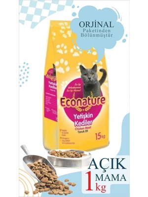 1 kg Vakumlu Poşet Econature Yetişkin Tavuklu Kedi Maması