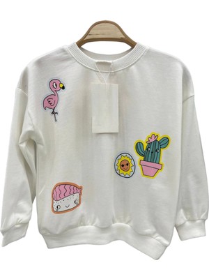 Lolli Boom Kids  Kız Çocuk Kaktüslü Takım Sewatshirt ve Fitilli Tayt Mevsimlik Yeni Sezon