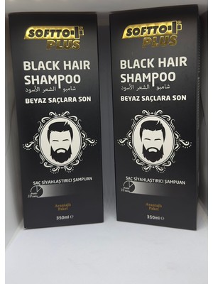 Softto+Plus Black Hair Shampoo 2'li Paket Siyahlaştırıcı Şampuan