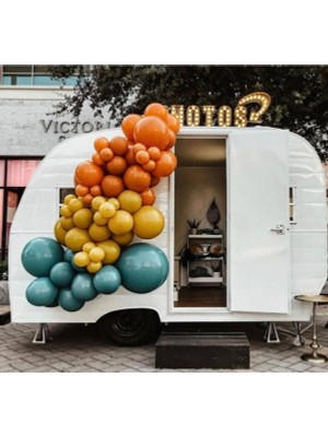 Best Parti Pastel Yanık Turuncu Zerdeçal ve Derin Okyanus Balon Seti 50 Adet