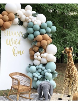 Best Parti Kış Yeşili Kaamel Beyaz Balon Seti 100 Adet