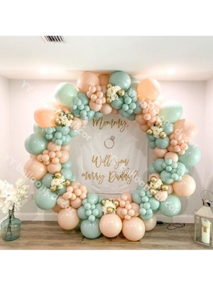 Best Parti Sütlü Kahve ve Kış Yeşili Balon Seti 100 Adet