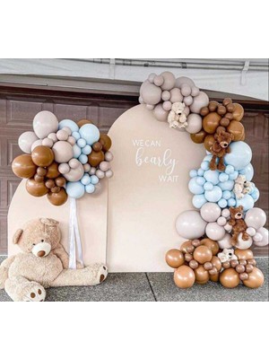 Best Parti Deniz Kumu Makaron Mavi ve Karamel Balon Seti 100 Adet