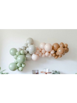 Best Parti Karamel-Kış Yeşili-Küf Yeşili-Somon Balon Seti 50 Adet