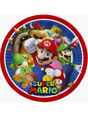 Parti Furyası Super Mario Doğum Günü Konsepti Afişli 8 Kişilik Super Mario  doğum Günü Seti 