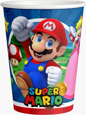 Parti Furyası Super Mario Doğum Günü Konsepti Afişli 8 Kişilik Super Mario  doğum Günü Seti 