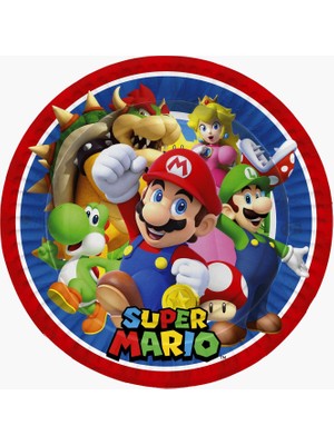 Parti Furyası Super Mario Doğum Günü Konsepti Afişli 24 Kişilik Super Mario  doğum Günü Seti 