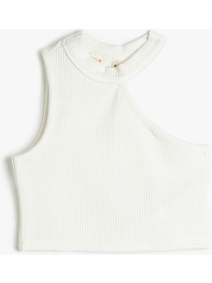 Koton Crop Üst Tek Omuz Kolsuz Fitilli