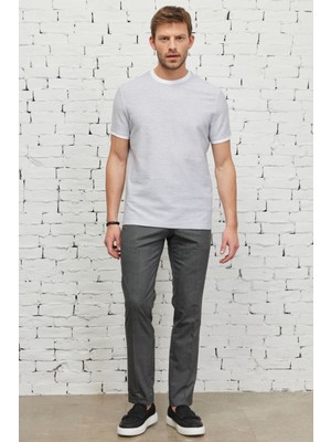 ALTINYILDIZ CLASSICS Erkek Siyah Slim Fit Dar Kesim Desenli Esnek Pantolon