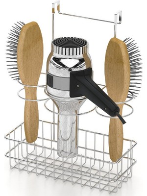 Evistro Dolap Kapağı Askısı Saç Kurutma Makinası Saç Fırçası Tutacağı