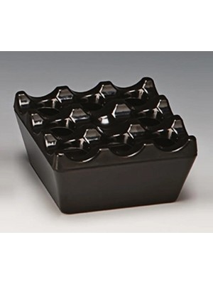 Zethome Kare Küllük Cafe Siyah Krom 6'lı