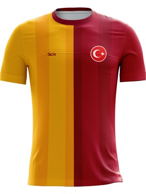 ACR Giyim Kişiye Özel Futbol Forması Sarı Kırmızı 19 Modeli M Beden Hediye Sezonluk