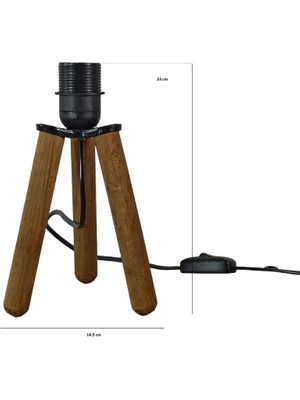 Art&Gift Ahşap Tripod Abajur Ayağı Klasik