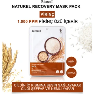 Lüks Yüz Maskesi Pirinç Özlü Cilt Aydınlatıcı ve Besleyici 1 Adet Kağıt Maske