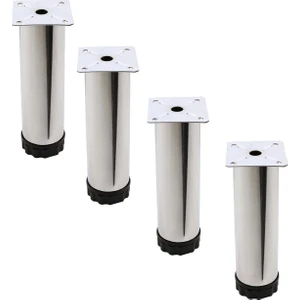 Mobilya Kanepe Baza Koltuk Metal Destek Ayağı Ayarlanabilir Krom Ayak 15 Cm (4 Adet)