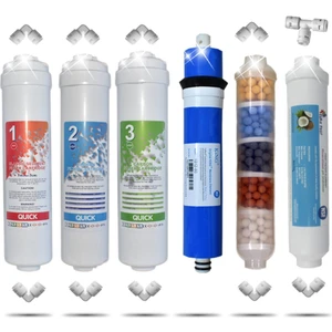 Kapalı Kasa 12 Inç Su Arıtma Cihazı Filtresi 10 Aşamalı 80 Gpd King Membranlı Inline Filtre Seti