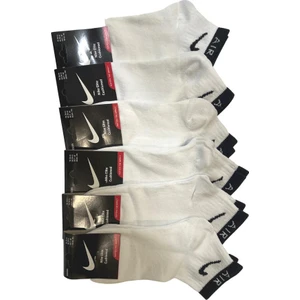 6 Çift Tikli Beyaz Bilekte Kısa Çorap Sporcu Tikli Çorap