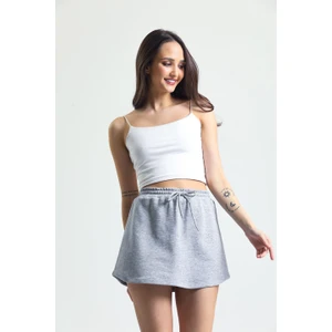 Gri Melanj Mini Spor Etek