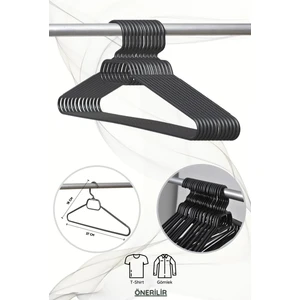 Olgun Home 12 Adet Siyah Plastik Elbise Askısı 12'li Set