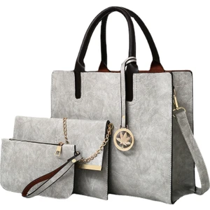 Iyi Kalite Kadın Askılı Omuz Çantası Set - Gri (Yurt Dışından)