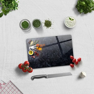 Baharat Çeşnisi | Cam Kesme Tahtası - Cam Kesme Tablası | 20cm x 30cm