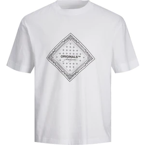 Jack & Jones Jorpaısley Front Tee Ss Crew Neck Mc Beyaz Erkek T-Shirt 12235738-Brigh