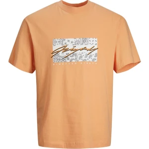Jack & Jones Jorpaısley Front Tee Ss Crew Neck Mc Turuncu Erkek T-Shirt 12235738-Pumpk