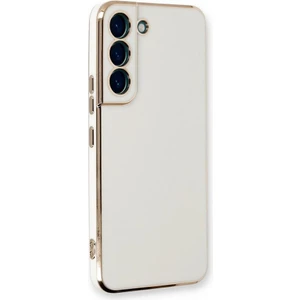 Casestreet Samsung Galaxy S23 Kılıf Case Bark Parlak Silikon Renkli Kenarları Rose Beyaz