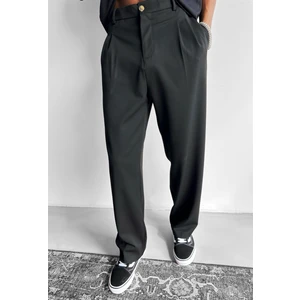 Abluka Online Oversize Bol Paça Kumaş Pantolon Siyah