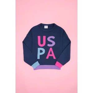 U.S. Polo Assn. Kız Çocuk İndigo Triko Kazak 50256705-VR028