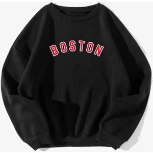 Unisex Boston Baskılı Oversize Sweatshirt10