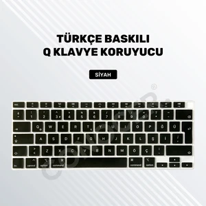 Furenfa Macbook Air 2020 13 Inc M1 A2337 / A2179 Uyumlu Türkçe Q Klavye Slim Şeffaf Klavye Koruyucu Kılıf