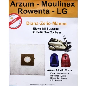 20 Adet Felix : FL458 Forza 3 Kat Elyaf Elektrikli Süpürge Torbası Antialerjik Hijyen Sentetik Torba