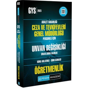Pegem Akademi Yayıncılık 2023 Adalet Bakanlığı Ceza ve Tevkifevleri Genel Müdürlüğü Unvan Değişikliği Sınavlarına Hazırlık Öğretmenlik Konu Anlatımlı Soru Bankası