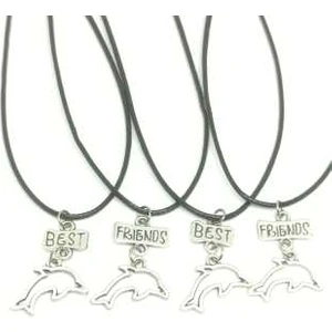 Tuna Takı & Aksesuar Antik Gümüş Kaplama Yunus 4'lü Bff Best Friends Arkadaşlık Kolyesi 4'lü Kolye