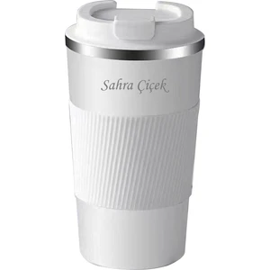 304 Pazlanmaz Çelik 500 ml Kaydırmaz Lastikli Termos Bardak Mug Isme Özel