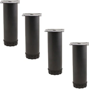 Mobilya Kanepe Baza Koltuk Metal Destek Ayağı Ayarlanabilir Siyah Ayak 12 cm (4 Adet)