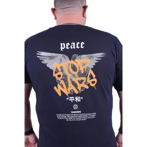 Moc Grande Mocgrande Büyük Beden Sıfır Yaka Tişört Peace 23100