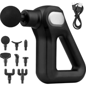 Fascial Gun KH-750 Siyah Sporcu Egzersiz Masaj Aleti 8 Başlıklı