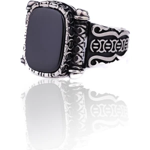 Encili Silver 925 Ayar Gümüş Özel Motifli Erkek Yüzük