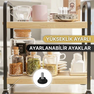 Çok Amaçlı Düzenleyici Mutfak Rafı Ahşap Raf Organizer Mutfak Dolabı Tezgah Üstü Malzeme Dolabı